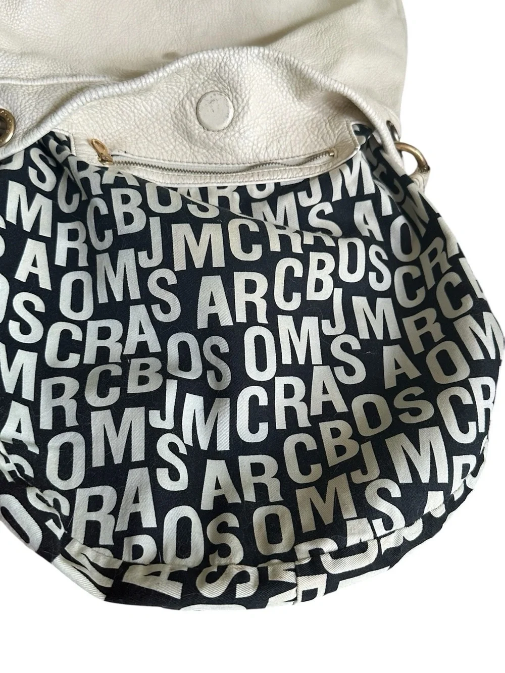 Marc by Marc Jacobs Standard Supply Workwear Hobo White Pebbled Leather Bag